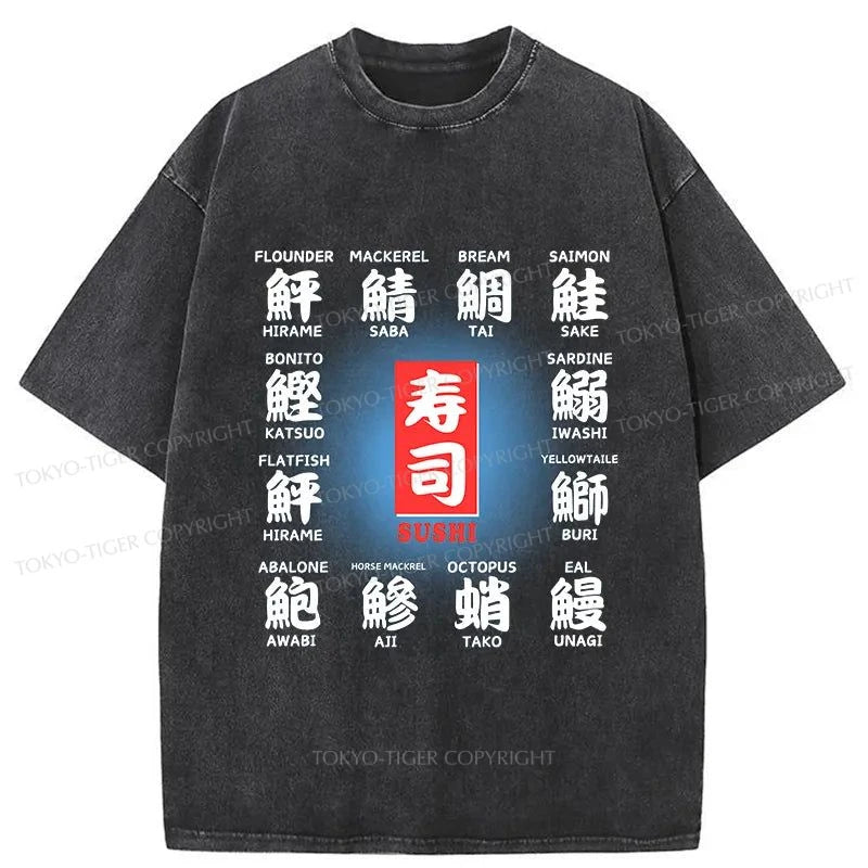 Tokyo-Tiger Sushi Symphony Tee Washed T-Shirt