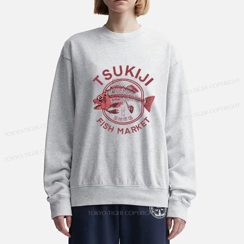 Tokyo-Tiger Tokyo Tsukiji Fish Market Vintage Japan Sweatshirt