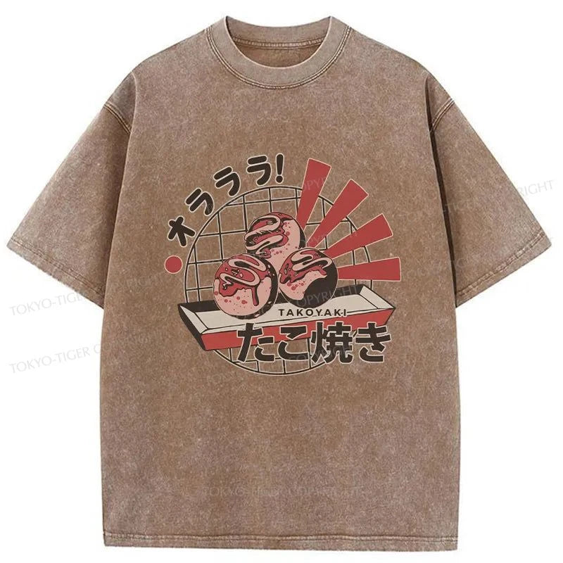 Tokyo-Tiger Takoyaki Japanese Washed T-Shirt