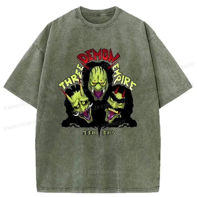 Tokyo-Tiger Three Demon Empires Japanese Washed T-Shirt