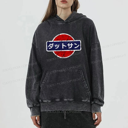 Tokyo-Tiger Datsun Vintage Japanese Car Washed Hoodie