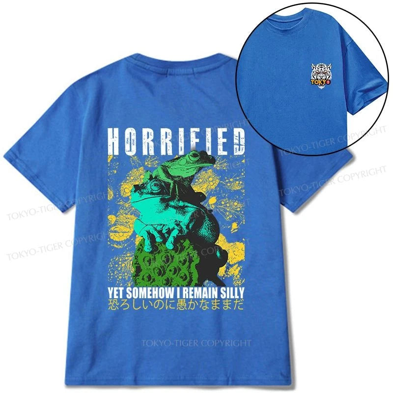 Tokyo-Tiger Horrified Two Frogs Funny Front Back Classic T-Shirt