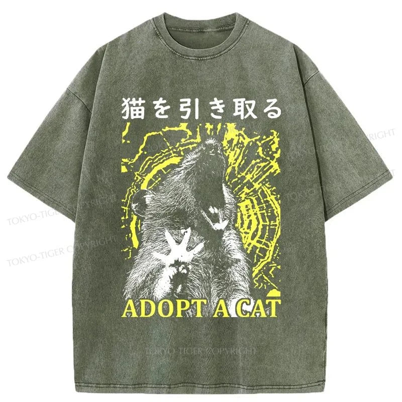 Tokyo-Tiger Adopt A Cat Washed T-Shirt