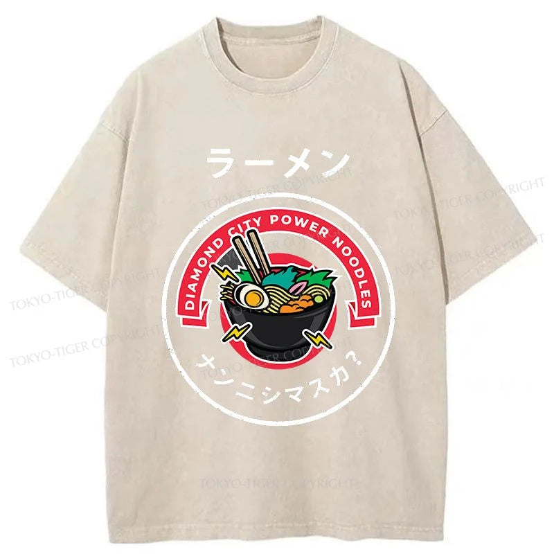 Tokyo-Tiger Diamond City Power Noodles Washed T-Shirt