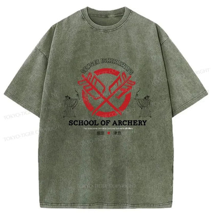 Tokyo-Tiger School Of Archery Japanese Washed T-Shirt