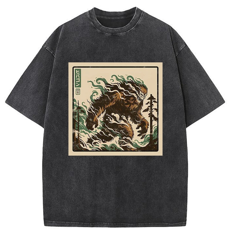 Tokyo-Tiger Walking Monkey Demon Washed T-Shirt