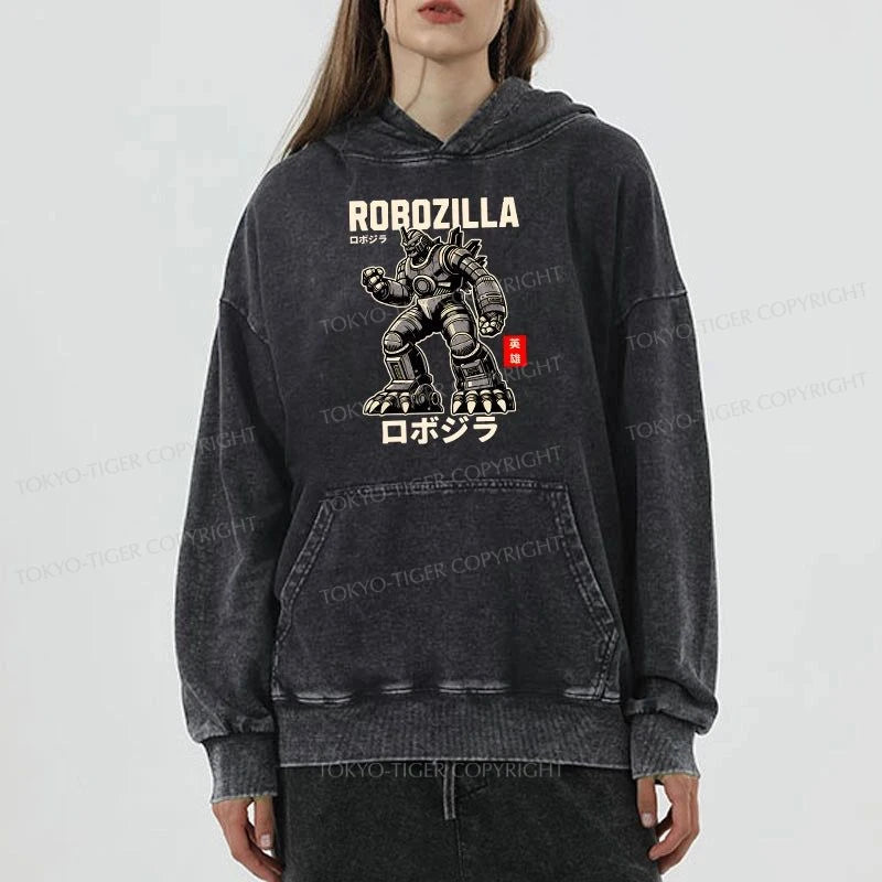 Tokyo-Tiger RoboZilla Manga Japanese Washed Hoodie