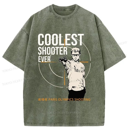 Tokyo-Tiger Coolest Shooter Ever Washed T-Shirt