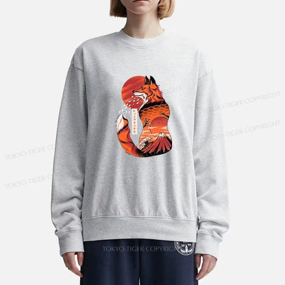 Tokyo-Tiger Japanese Fox KitsuneTattoo Sweatshirt