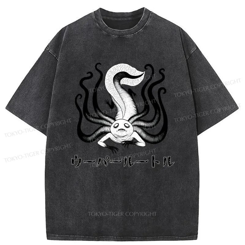 Tokyo-Tiger Terrifying Salamander Japanese Washed T-Shirt