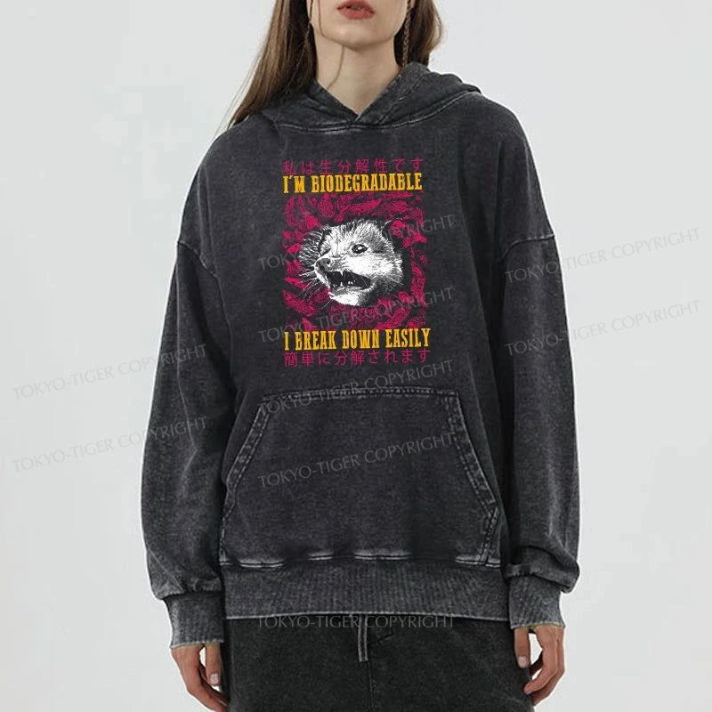 Tokyo-Tiger An Easily Breakable Opossum Washed Hoodie