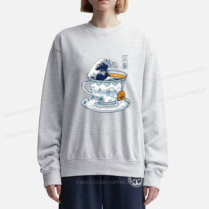 Tokyo-Tiger The Great Kanagawa Tea Wave Sweatshirt