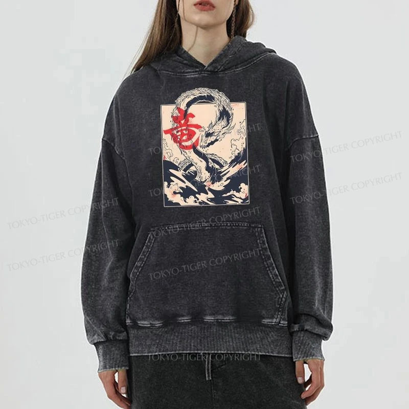 Tokyo-Tiger Sea Dragon Japanese Washed Hoodie