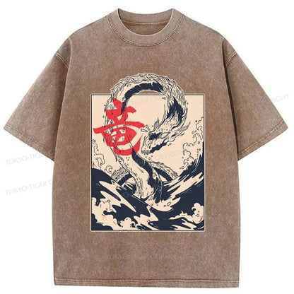 Tokyo-Tiger Sea Dragon Japanese Washed T-Shirt