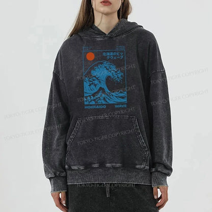 Tokyo-Tiger Hokkaido Wave Japan Washed Hoodie