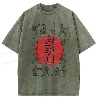 Tokyo-Tiger Karate Moves Washed T-Shirt