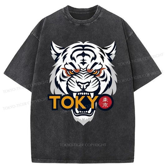 Tokyo-Tiger Logo Washed T-Shirt