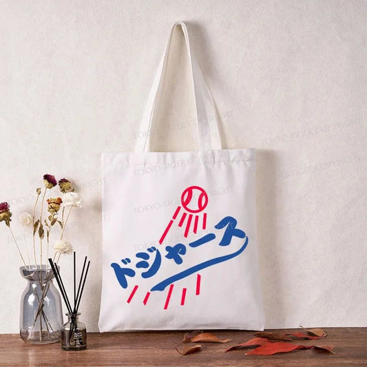 Tokyo-Tiger LA Dodgers Japanese Logo Tote Bag