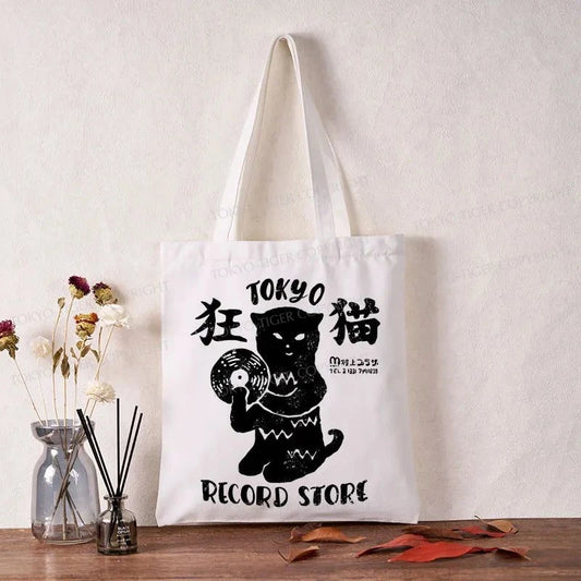 Tokyo-Tiger Tokyo Record Store Cat CD Tote Bag