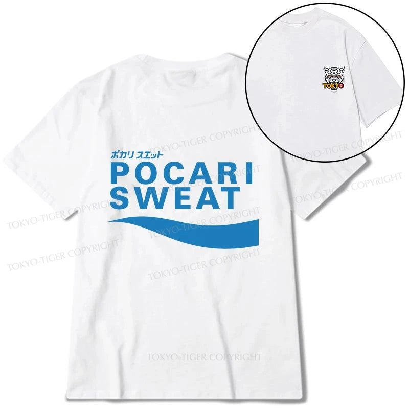 Tokyo-Tiger POCARI SWEAT Blue Front Back Classic T-Shirt