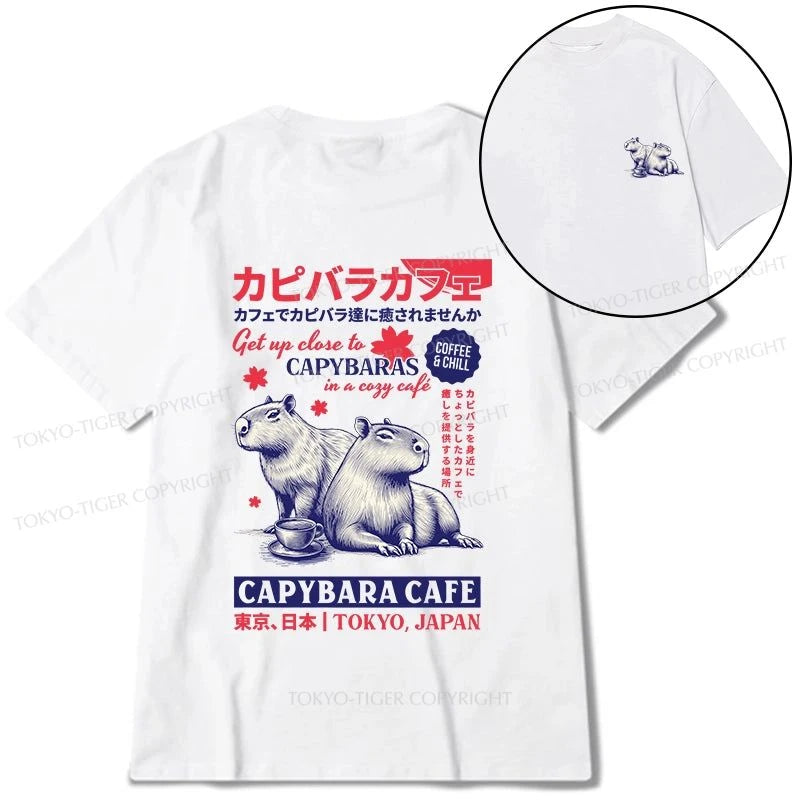 Tokyo-Tiger Tokyo Japan Capybara Cafe Front Back Classic T-Shirt