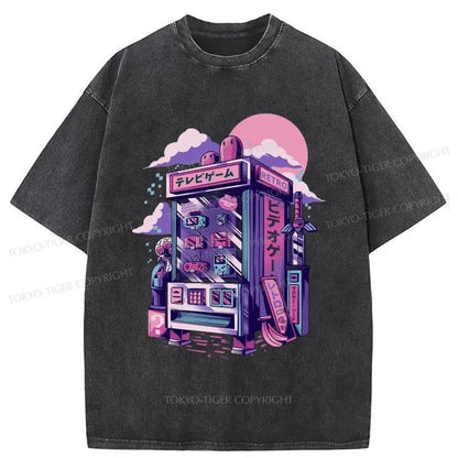 Tokyo-Tiger Japanese Vending Machines Washed T-Shirt