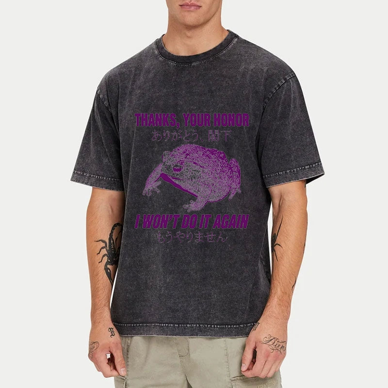 Tokyo-Tiger I Won't Do It Again Frog Washed T-Shirt
