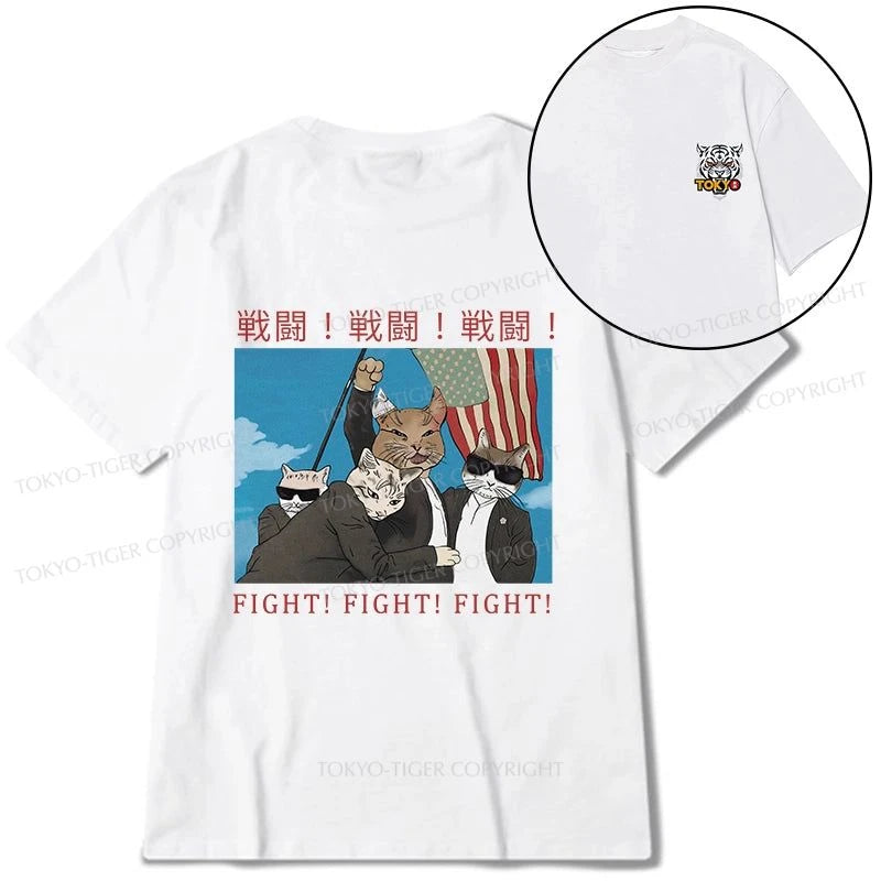 Tokyo-Tiger Fight Cat Japanese Front Back Classic T-Shirt