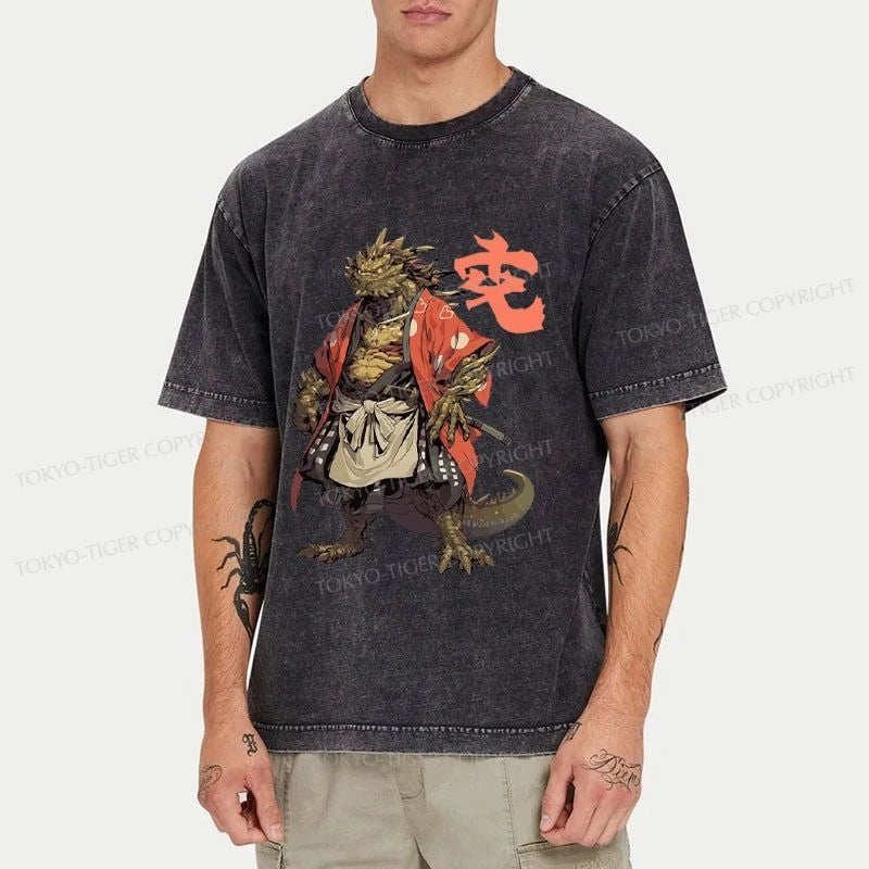 Tokyo-Tiger Japanese Mythology Creature Washed T-Shirt