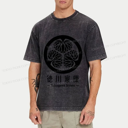 Tokyo-Tiger Tokugawa Ieyasu Kamon Family Washed T-Shirt