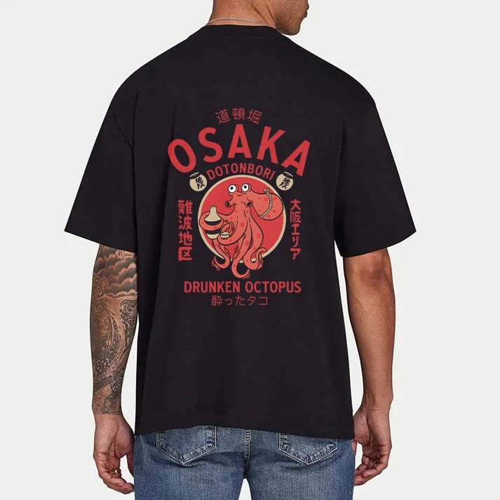 Tokyo-Tiger Drunken Octopus Japan Front Back Classic T-Shirt