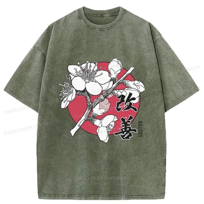 Tokyo-Tiger Sakura Japanese Cherry Washed T-Shirt