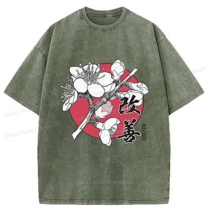 Tokyo-Tiger Sakura Japanese Cherry Washed T-Shirt