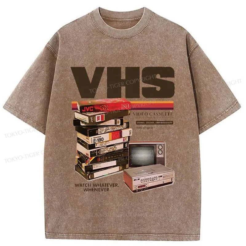 Tokyo-Tiger Vintage VHS Tapes Japanese Washed T-Shirt