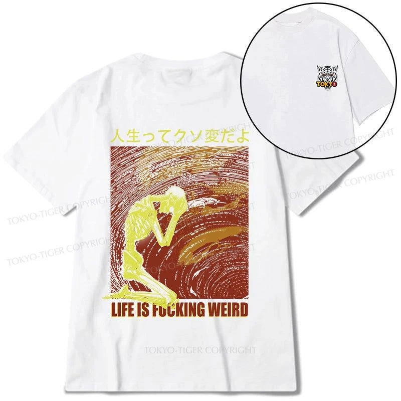 Tokyo-Tiger Skeleton Life is Fu Front Back Classic T-Shirt