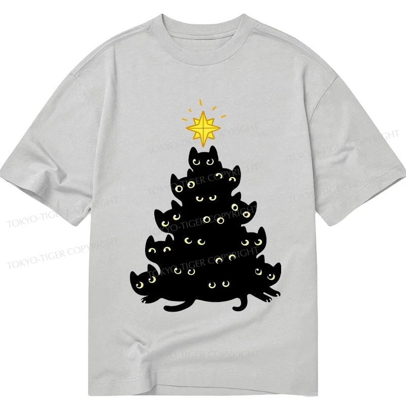 Tokyo-Tiger Black Cat Christmas Tree Classic T-Shirt