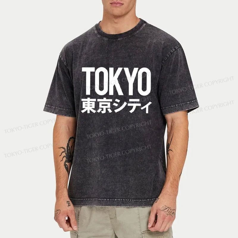 Tokyo-Tiger Tokyo City Washed T-Shirt