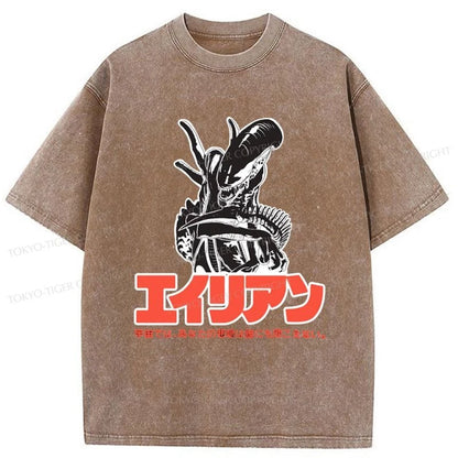 Tokyo-Tiger Japanese Monster Demons Washed T-Shirt