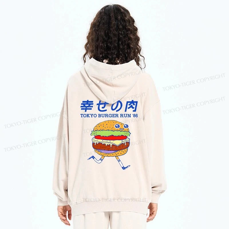 Tokyo-Tiger Tokyo Burger Run Japanese Washed Zip Hoodie