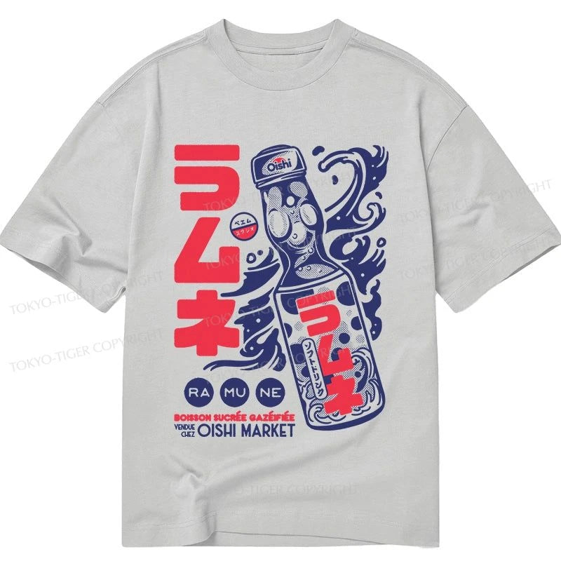 Tokyo-Tiger Ramune Print Japanese Classic T-Shirt