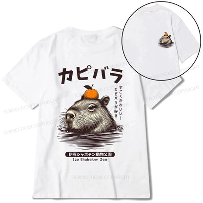 Tokyo-Tiger Capybara Hot Spring Front Back Classic T-Shirt