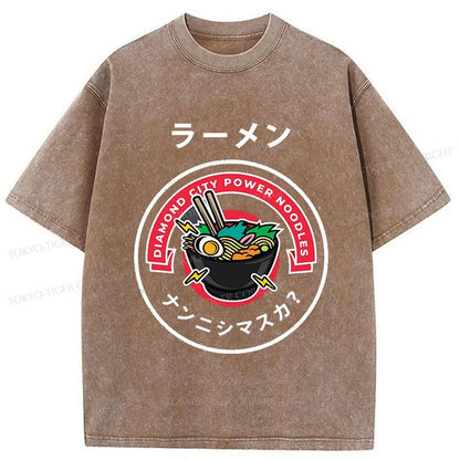 Tokyo-Tiger Diamond City Power Noodles Washed T-Shirt