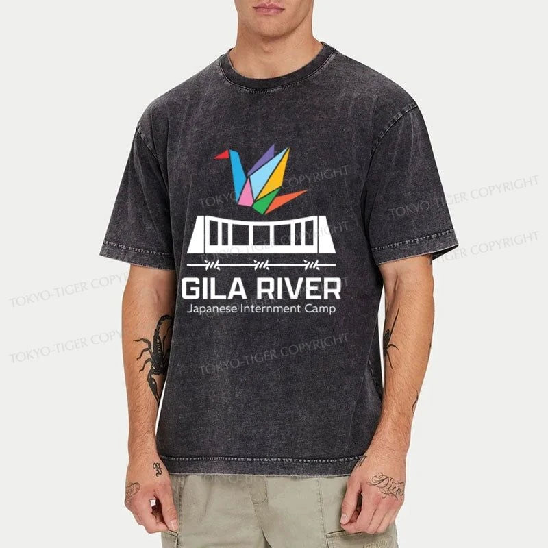 Tokyo-Tiger Gila River Japanese Internment Camp Washed T-Shirt