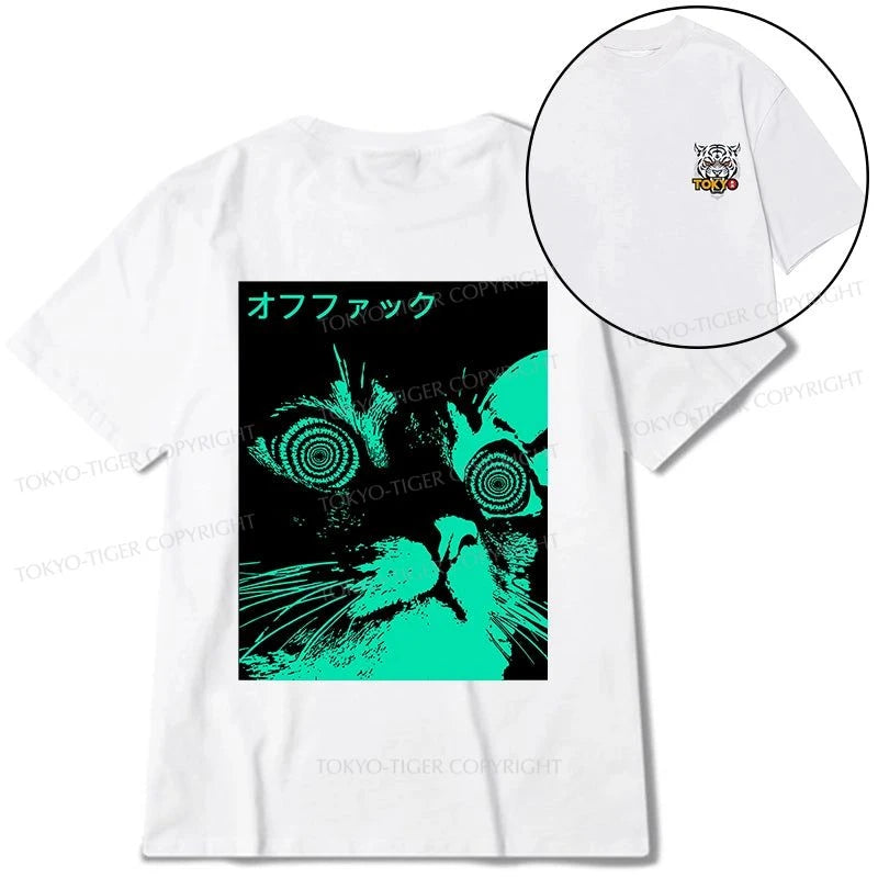 Tokyo-Tiger Cool Cat Japanese Front Back Classic T-Shirt