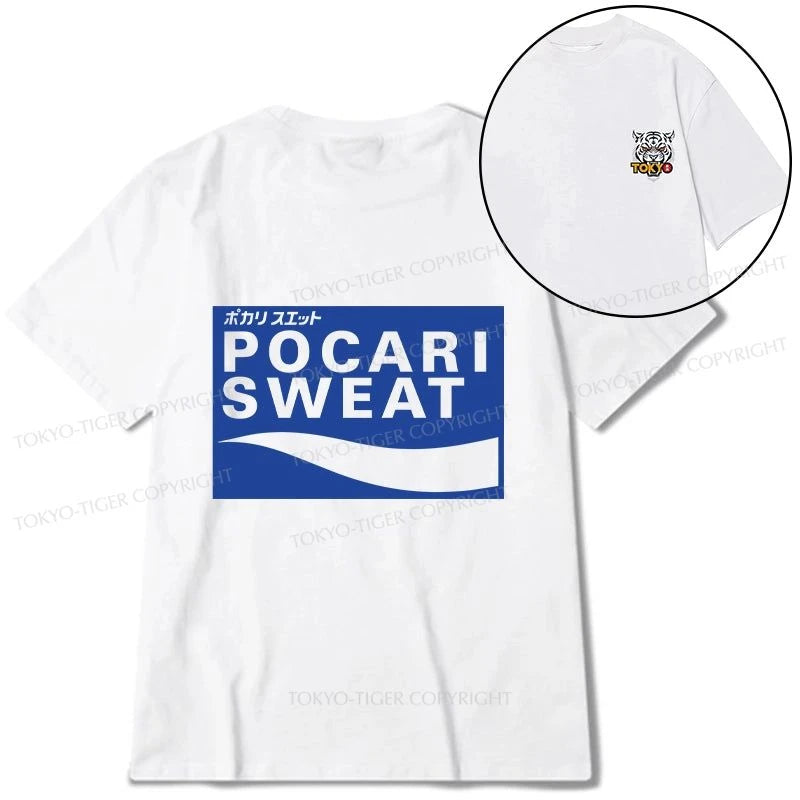 Tokyo-Tiger POCARI SWEAT Logo Front Back Classic T-Shirt