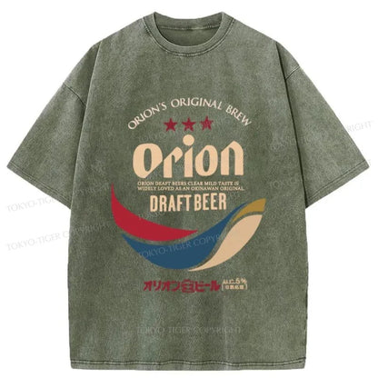 Tokyo-Tiger Orion Beer Logo Japanese Washed T-Shirt