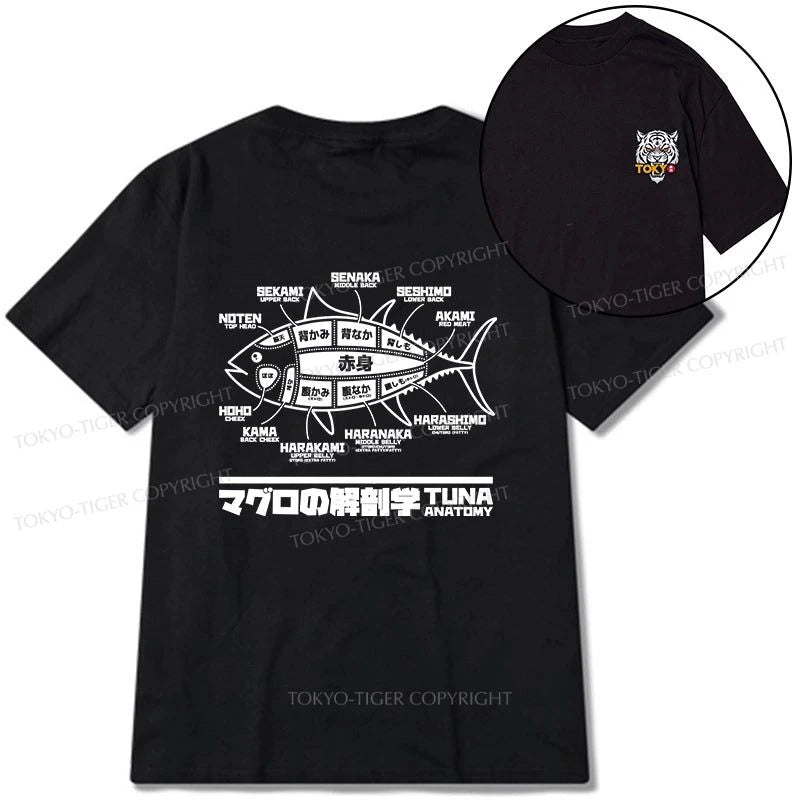 Tokyo-Tiger Tuna Dissection Map Japanese Front Back Classic T-Shirt