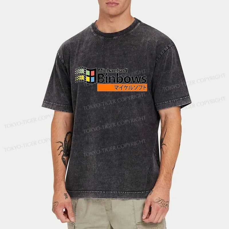 Tokyo-Tiger Michaelsoft Binbows Essential Washed T-Shirt