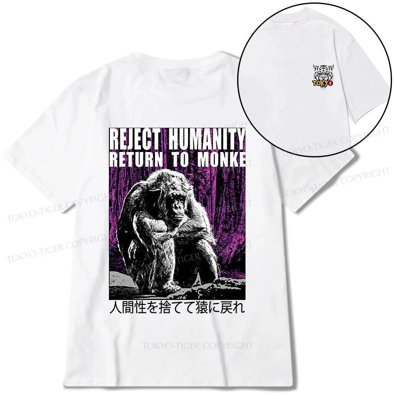 Tokyo-Tiger Reject Humanity Return To Monkey Japan Front Back Classic T-Shirt