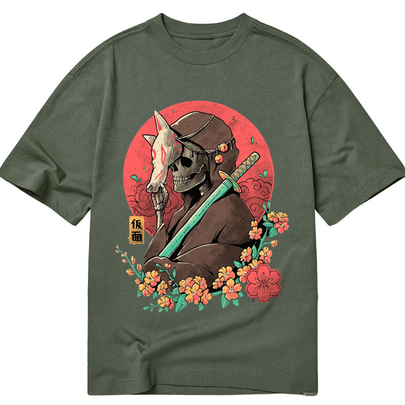 Tokyo-Tiger Mask Samurai Skull Japanese Classic T-Shirt